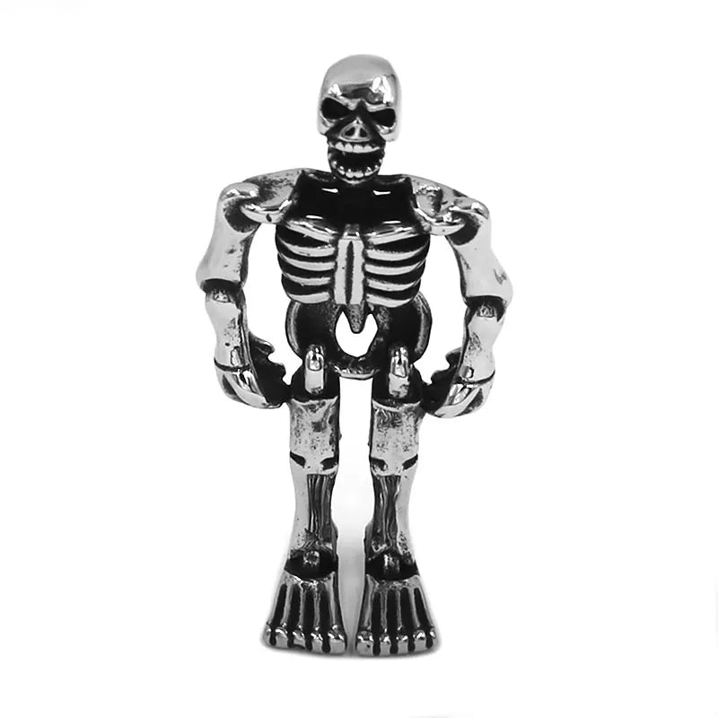 Skull Skeleton Biker Pendant Stainless Steel Jewelry Gothic Ghost Skull Motor Biker Men Pendant SWP0605A