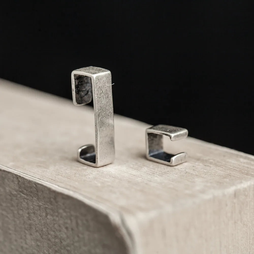 925 Sterling Silver Minimalist Rectangle Vintage Ear Bone Clip Cuffs Earrings For Women Men No Piercing Fake Cartilage Earrings