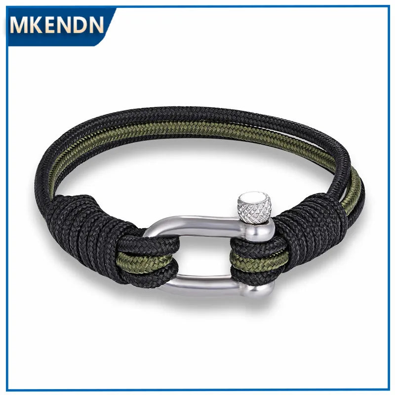 MKENDN New Fashion Sport Camping Parachute Cord Men Women Nautical Survival Rope Chain Bracelet Climing Style Male Jewelry Gifts