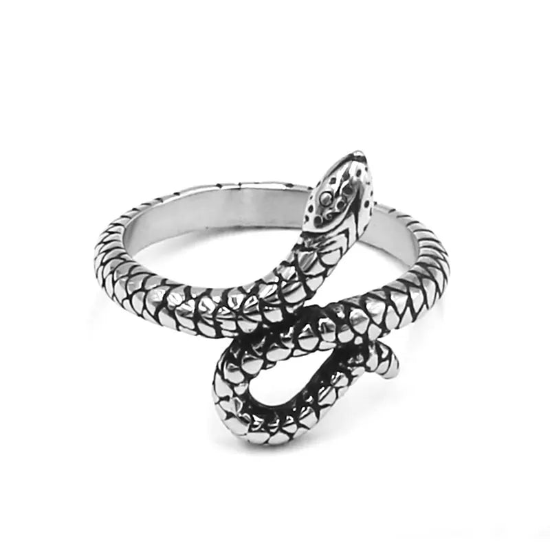 Fashion Exquisite Snake Ring Stainless Steel Jewelry Animal Snake Biker Ring For Mens Women Girls Gift Wholesale SWR0986A