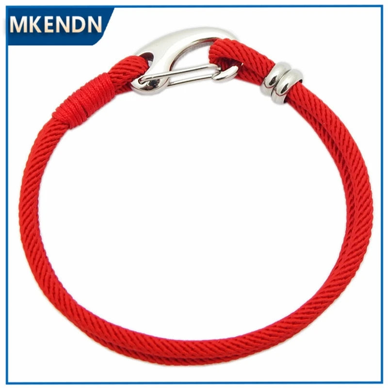MKENDN Men Nautical Style Lobster Clasp Bracelet Outdoor Camping Rescue Emergency Rope Couple Bracelets Jewellry For Women Gifts