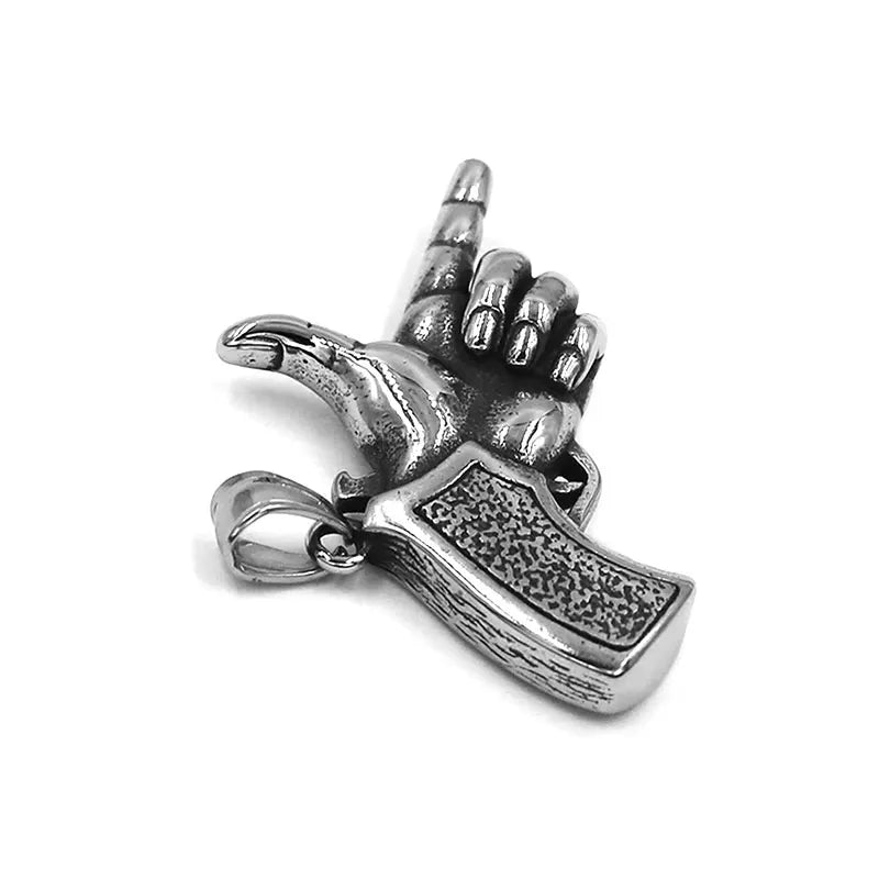 Retro Pistole Anhänger Edelstahl Anhänger Halskette Persönlichkeit Gun Gesten Anhänger Geschenk Für Herren SWP0593A