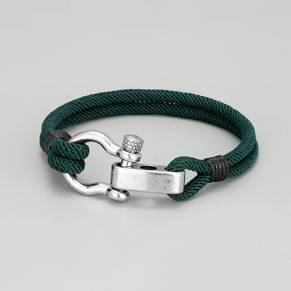 Bracelet de survie en argent antique pour hommes, bijoux punk d'extérieur, bracelet réglable en corde Milan 2023, cadeaux tissés à la main