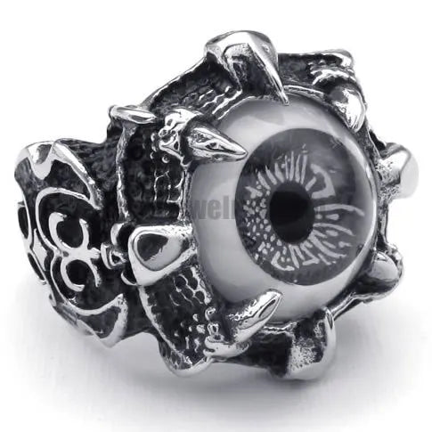 Fashion Evil Eye Ring Stainless Steel Jewelry Gothic Punk Ghost Skull Claws Biker Men Ring SWR0087