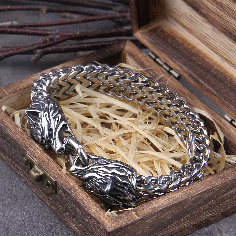 Viking Wolf Charm Bracelet - Madeinsea©