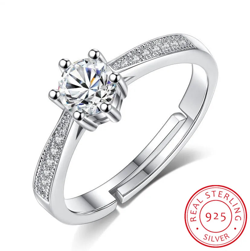 1 Carat D-color original 18K White Gold Moissanite diamond stone 100% 925 Sterling Silver for Women's Wedding Ring High Quality