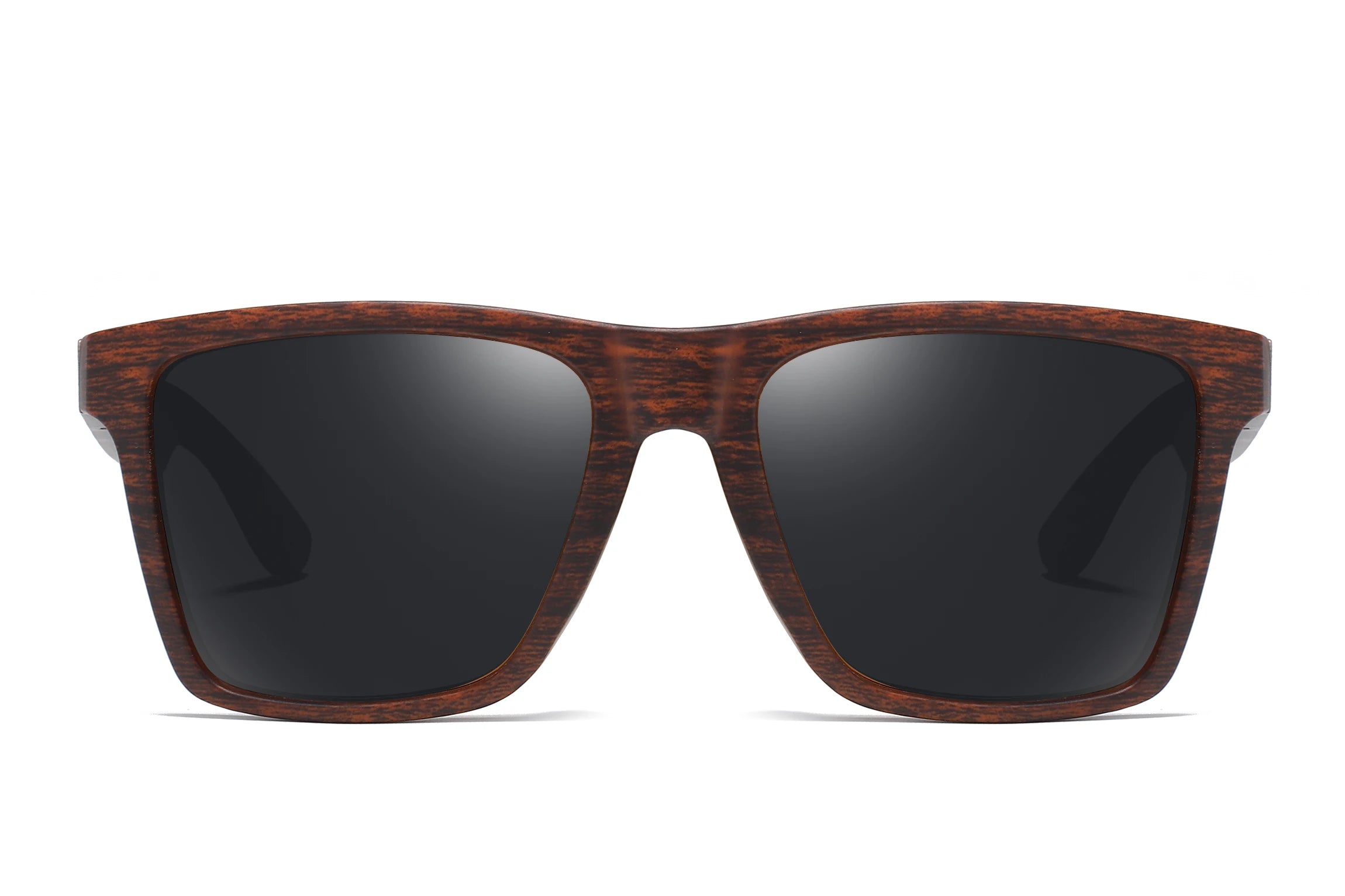 XSW Wood Sunglasses Men Women Polarized Rivet Square Brand Designer Real Wood Temple Sunglasses Vintage Glasses 5515H