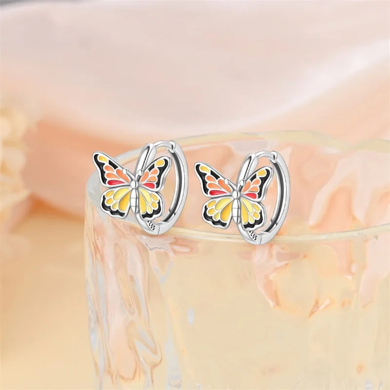 Classic Earrings 925 Silver Autumn Maple Leaf Ear Of Wheat Hoop Butterfly Cone Earring For Women Birthday Fine Jewelry Warm Gift
