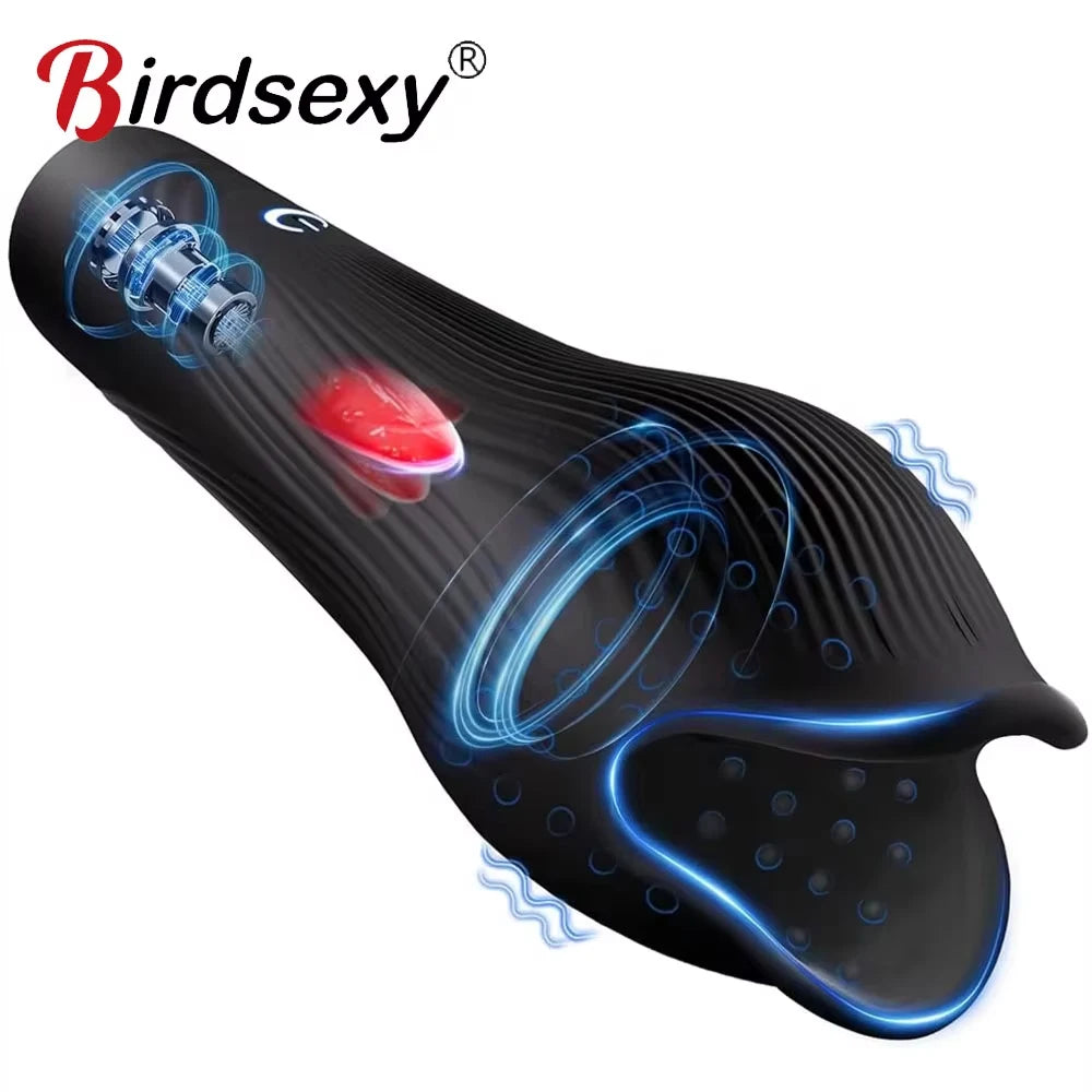 Glans Trainer for Men Powerful Vibrating Penis G Spot Masturbator Soft Fingertip Prolong Endurance Massage Vibrator Erotic Toys