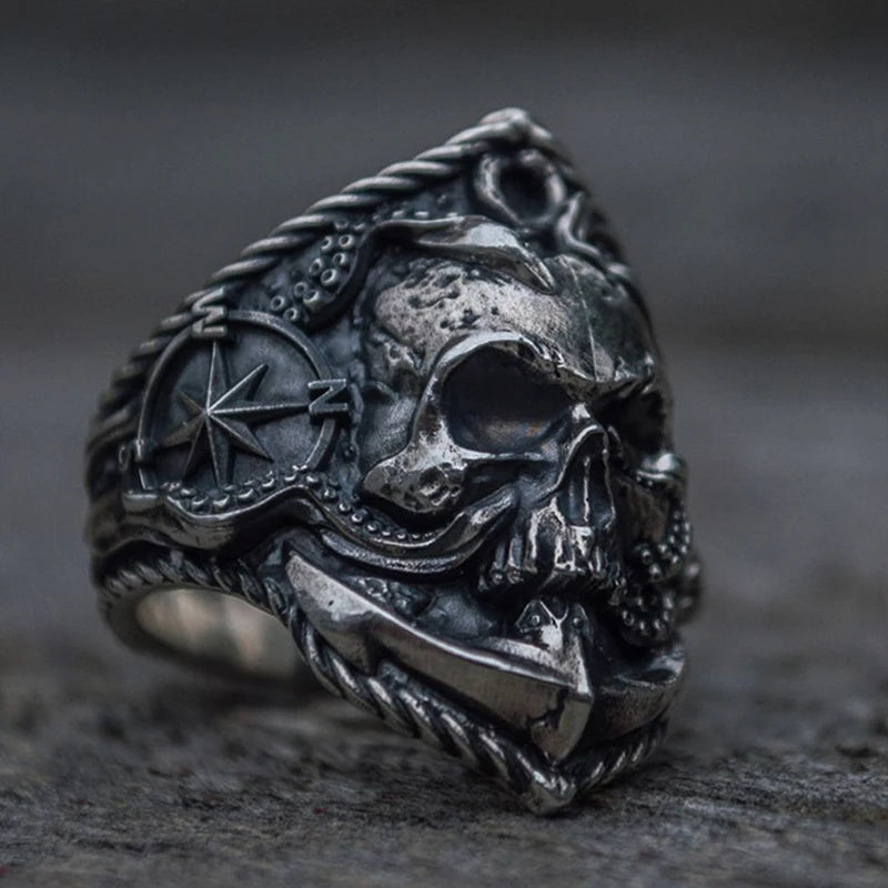 Gothic Men's Pirate Skull Ring - Madeinsea©