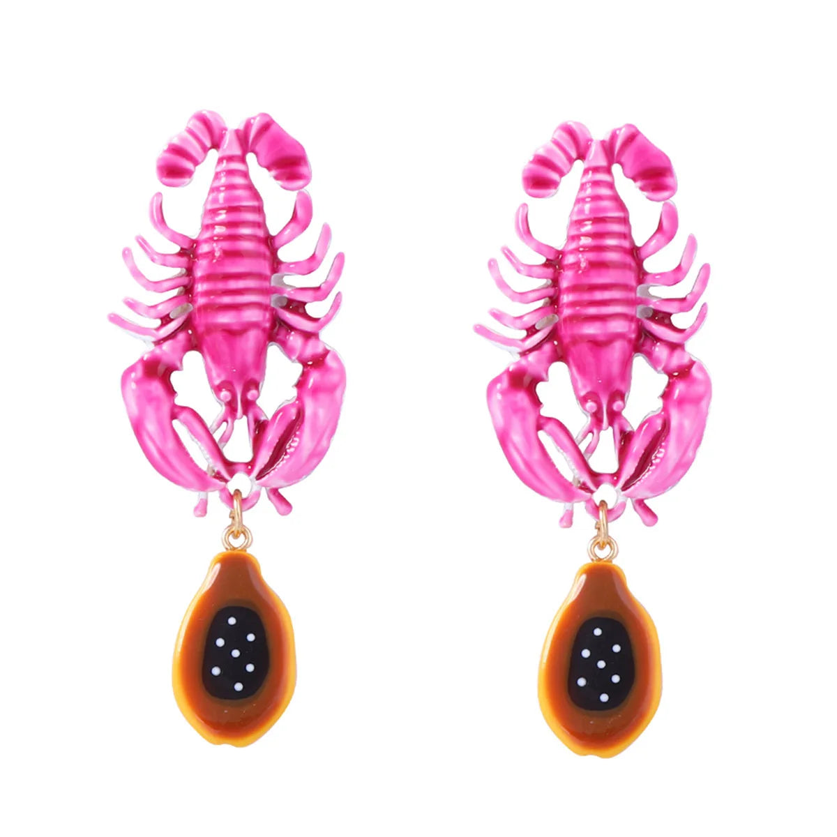 ZAA Fashion Summer Holiday Lobster Pendant for Women's Earrings