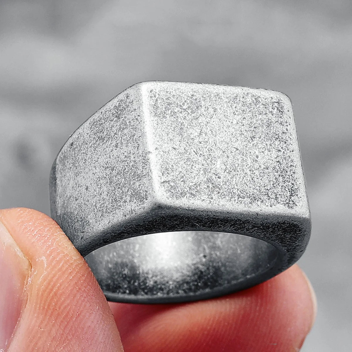 Square Custom Lettering Ring 316L Stainless Steel Personalized Men Women Rings Vintage Polished for Unisex Jewelry Best Gift