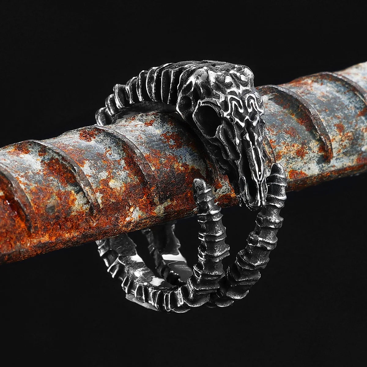 Argali Schafe Schädel Ringe Edelstahl Männer Ring Punk Rock Vintage für Männliche Reiter Schmuck Zubehör Kreativität Geschenk Großhandel