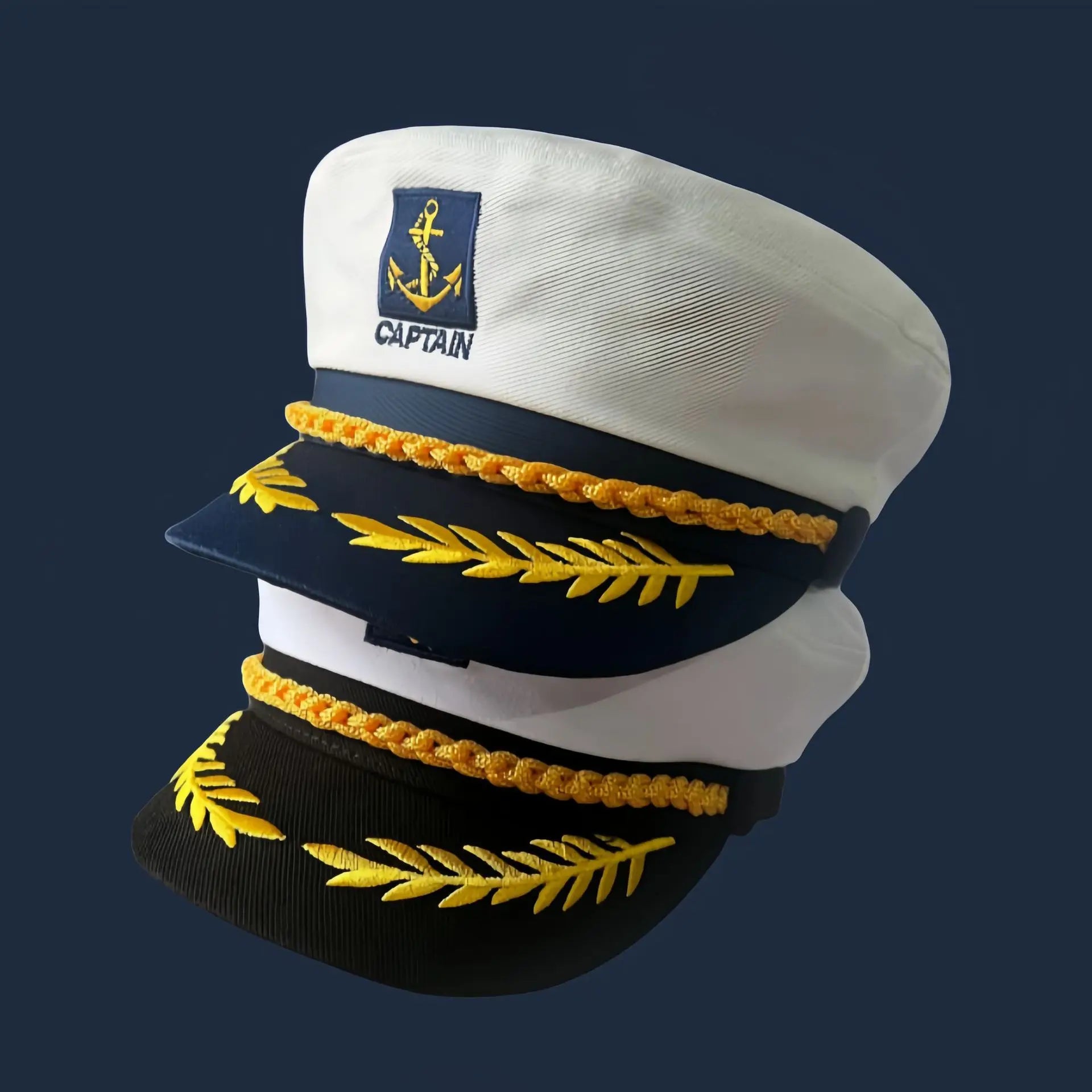 Women's Summer Sailor Hat - British Style Captain Flat Top Navy Cap, Retro Beret for Photos, Slimming Face Fashion