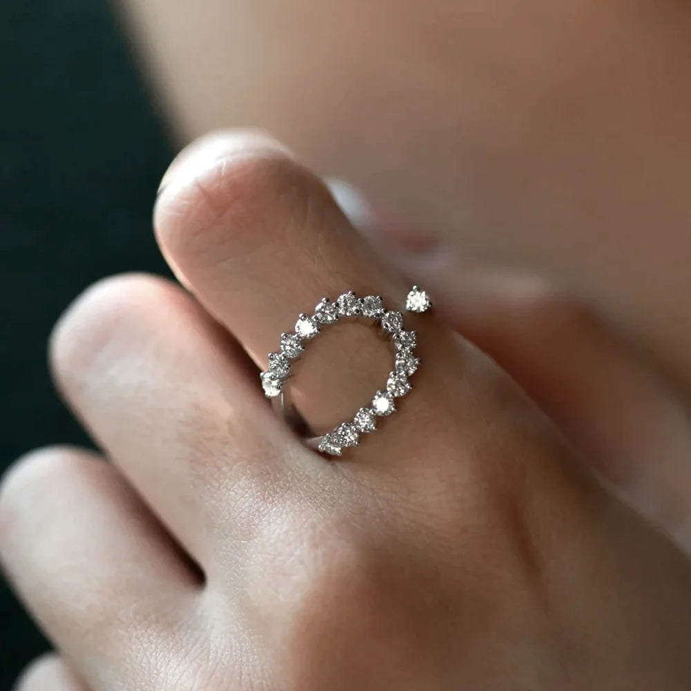 COSYA 0.78CT All Moissanite Ring 100% S925 Silver D Lab Diamond Wedding Twist Open Band For Women Party Fine Jewelry Gift Girl - Madeinsea©