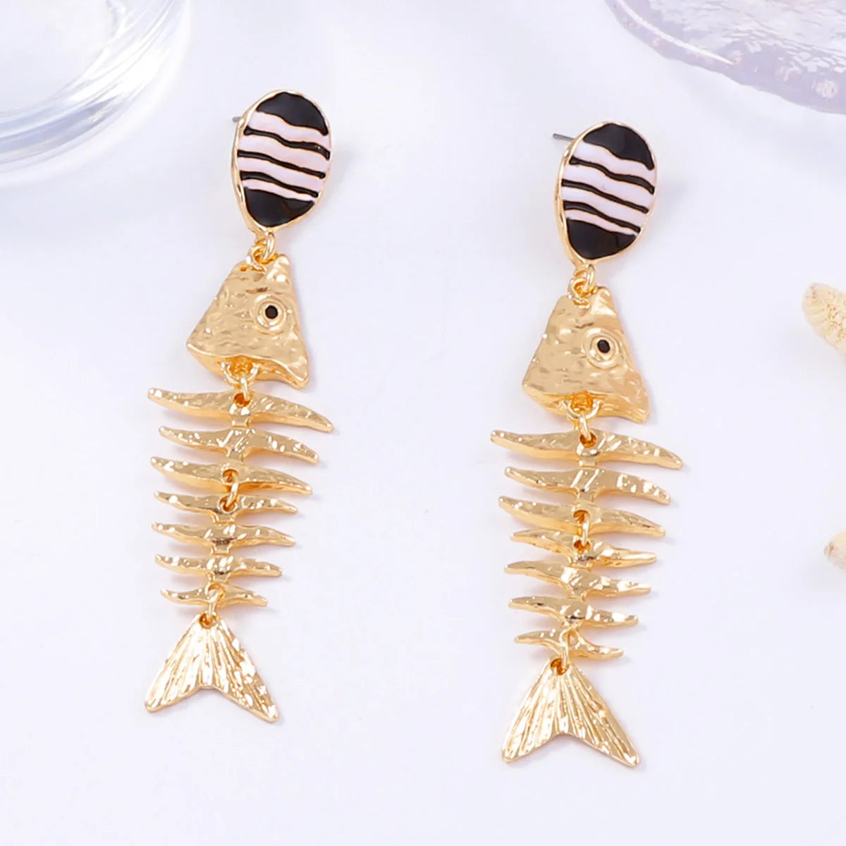 ZAA Personalized Trendy Retro Fish-bone Ocean Leisure Earrings