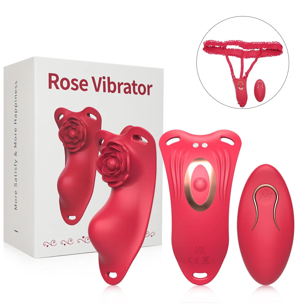 Remote Control Wearable Panty Vibrator Female 10 Vibration Control Mode Rose Chicken Ring Clitoral Stimulator Adult Sexy Toys 18