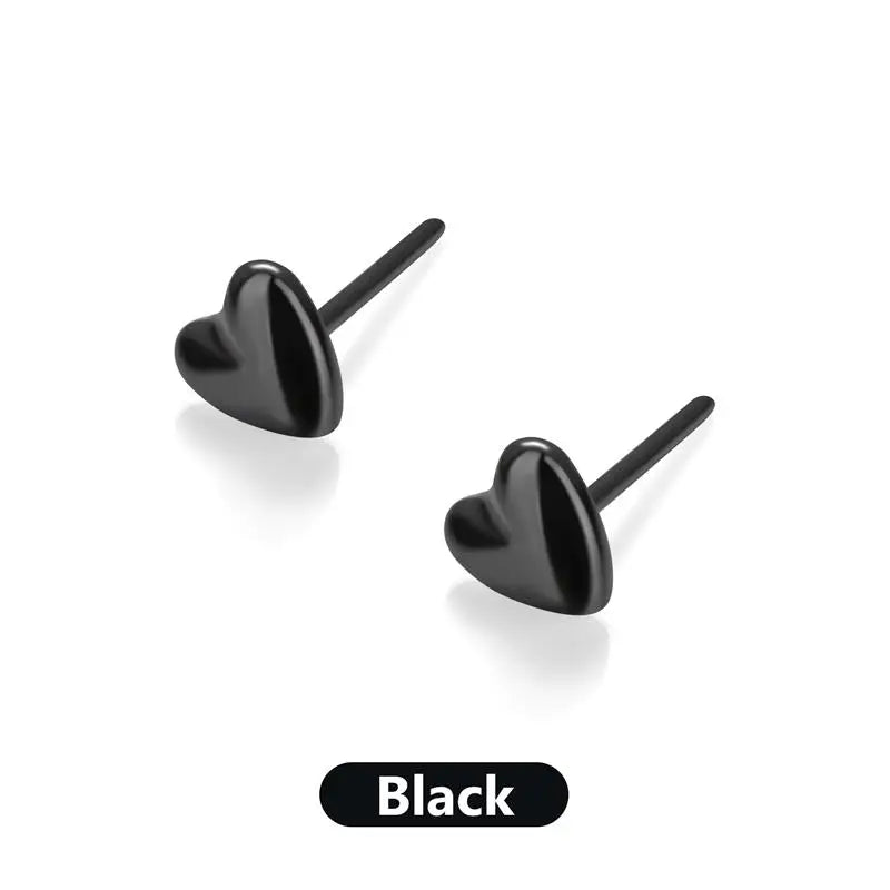 1 Pair Ceramic Heart Earnails Classic Simple Earbone Nail Small Earrings Ear Bone Nail Lip Piercing Body Jewelry Accessory