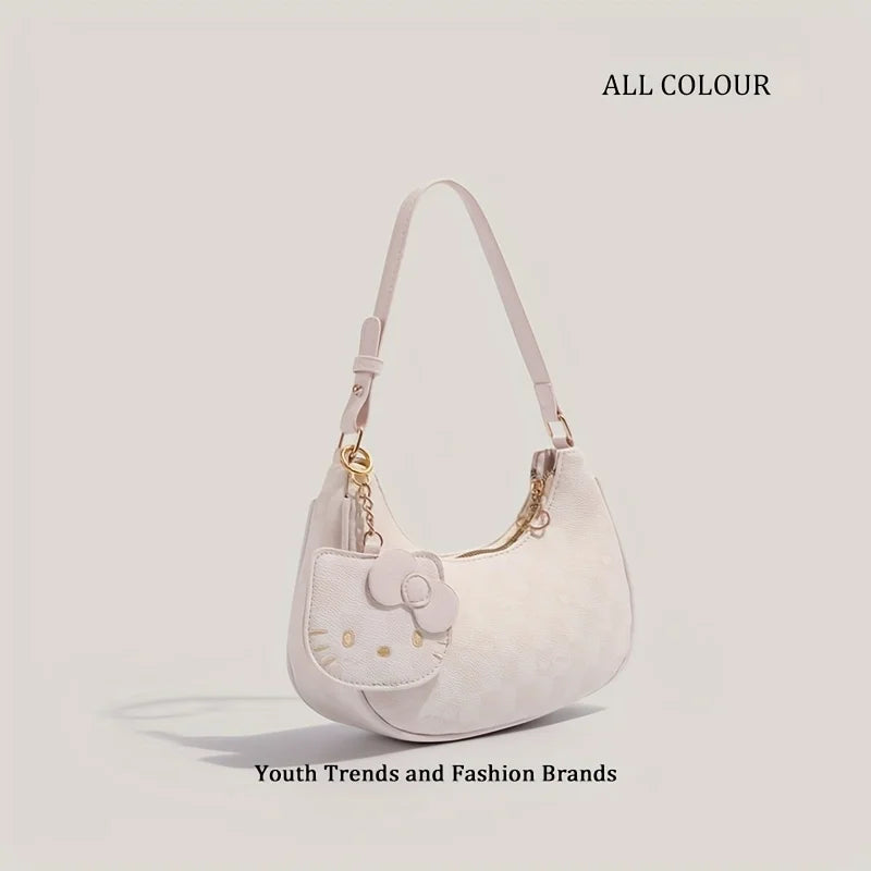 Sanrio 2026 New Sanrio Pink Cute Hello Kitty Armpit Bag, Cartoon Girl Fashion Versatile Shoulder Bag Handbag - Madeinsea©