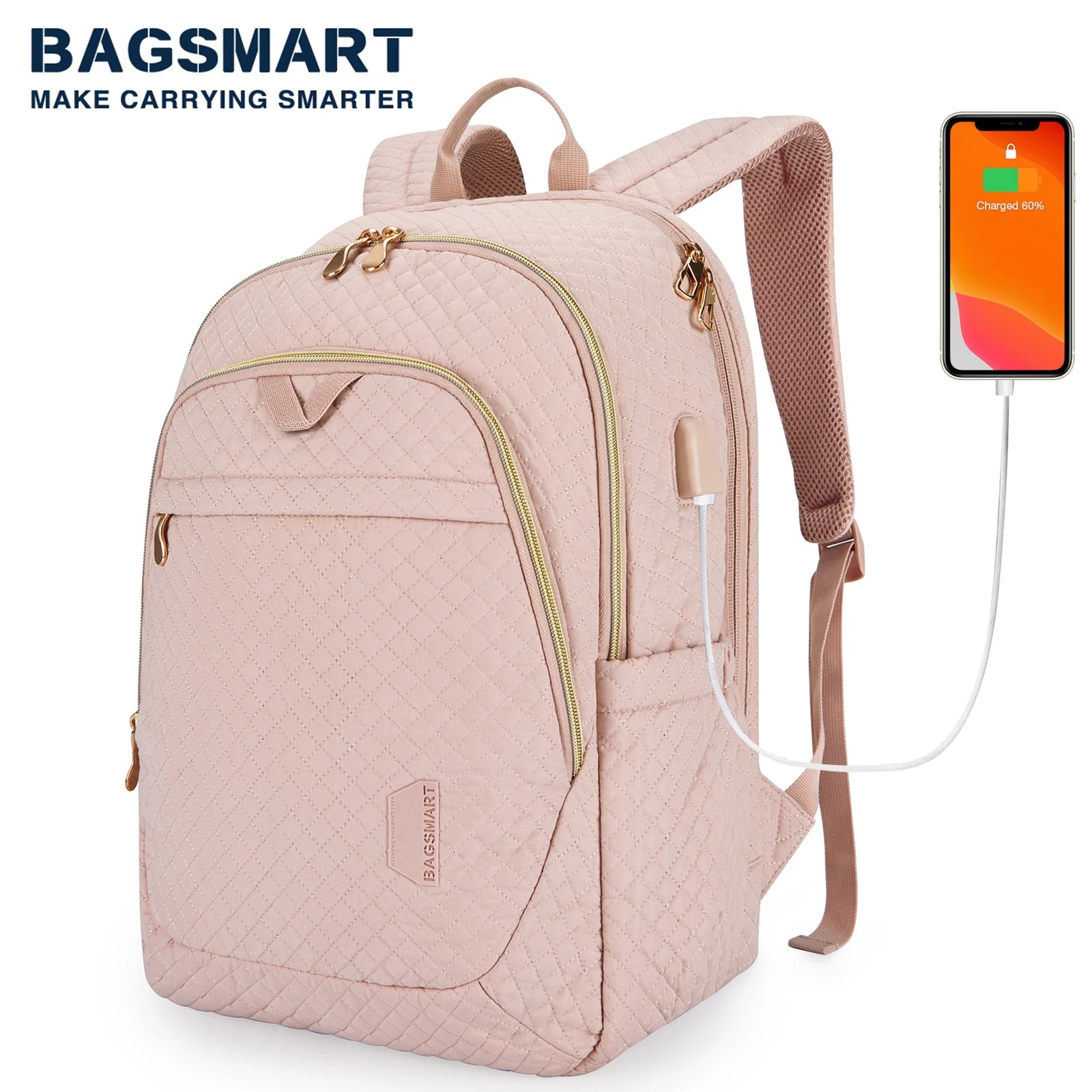 BAGSMART Women's Backpack Anti-theft 15.6 17.3'' Laptop Backpack Bag f