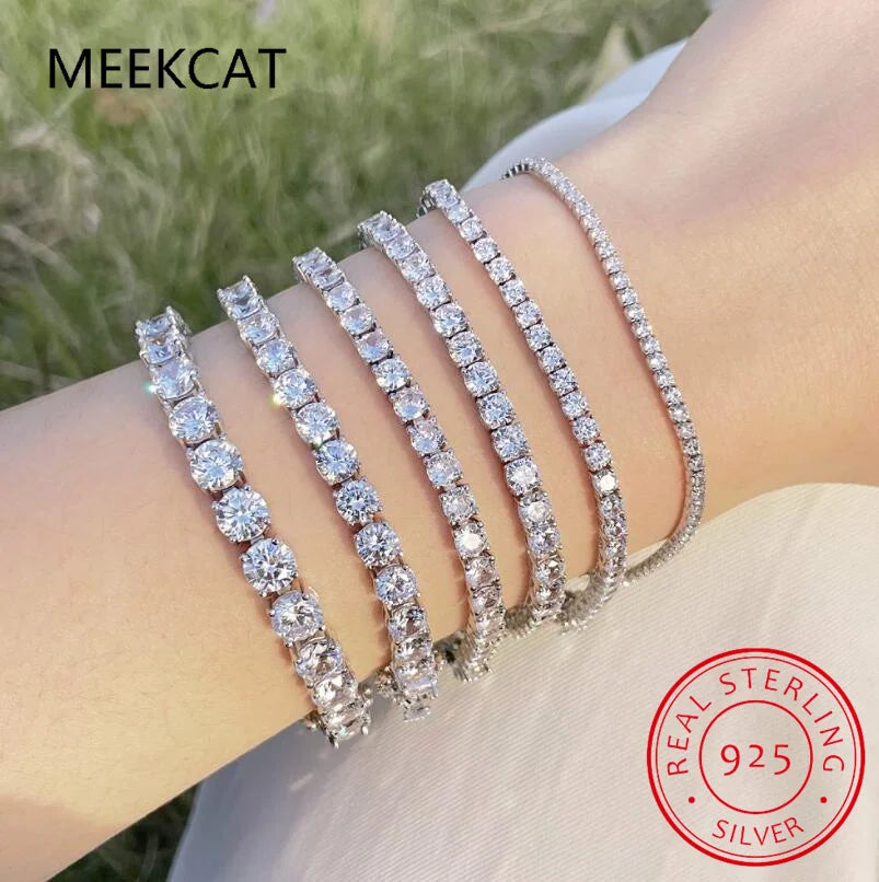 Wholesale Moissanite Tennis Bracelet Necklace 3mm 4mm 5mm 6.5mm 925 Silver D Color Diamond Jewel For Women Men Jewelry