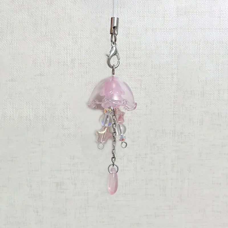 Handmade jellyfish mobile phone charm y2k original keychain