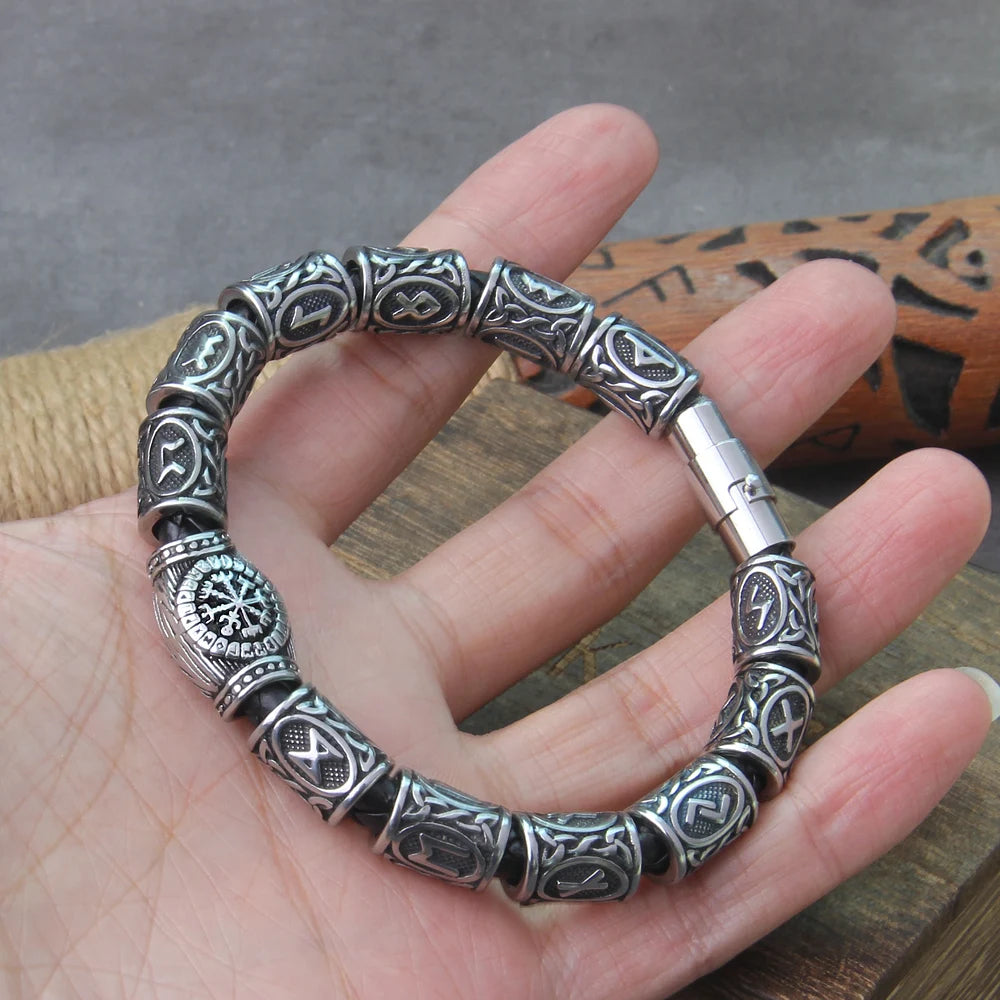 Runes Beads Viking Bracelet