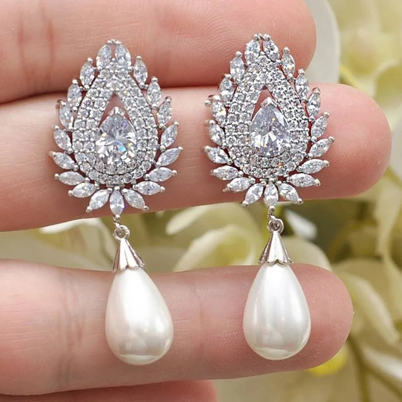 Genuine Natural Freshwater Pearls Earring Exquisite Jewelry for Women Wedding Bridal Engagement Party gold Earring 18 k Jewelry