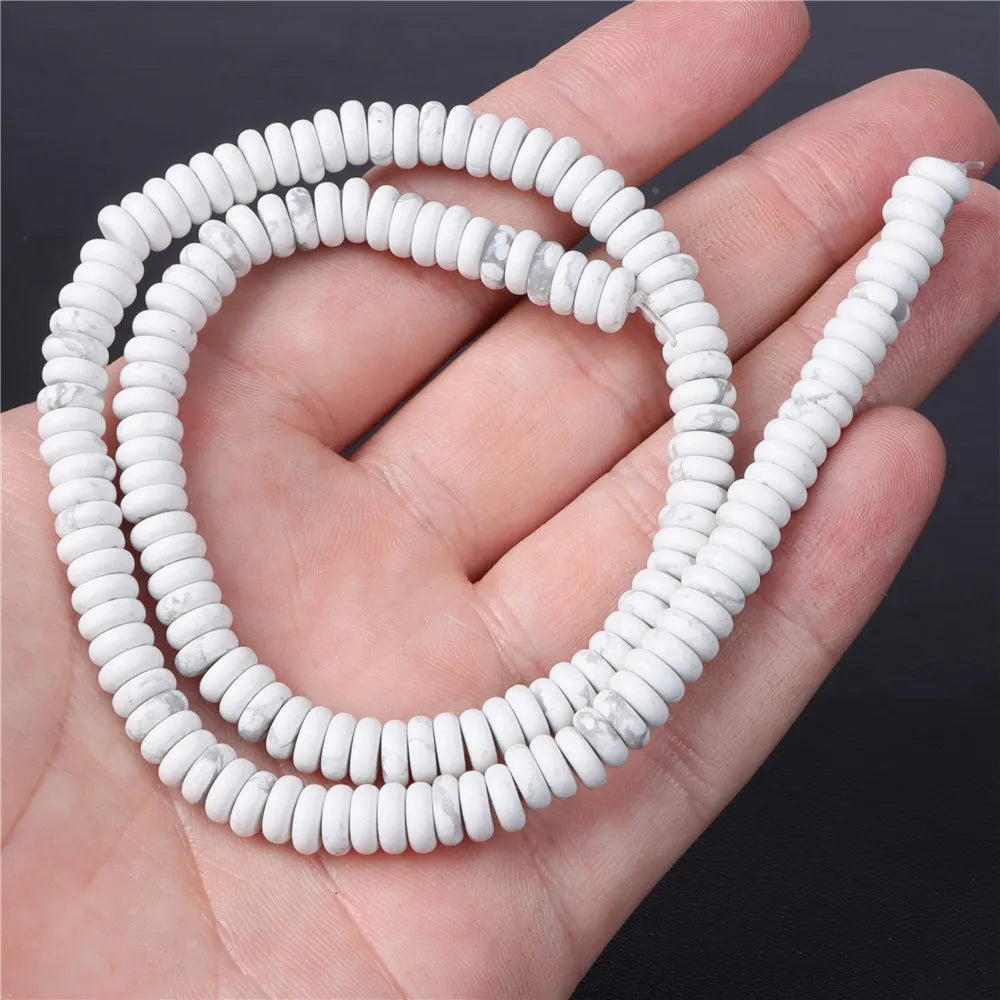 New Arrival Natural Howlite Stone Bead White Turquoises Loose Beads Jewelry Making Perles Gem Loose Beaded Diy Bracelet Necklace