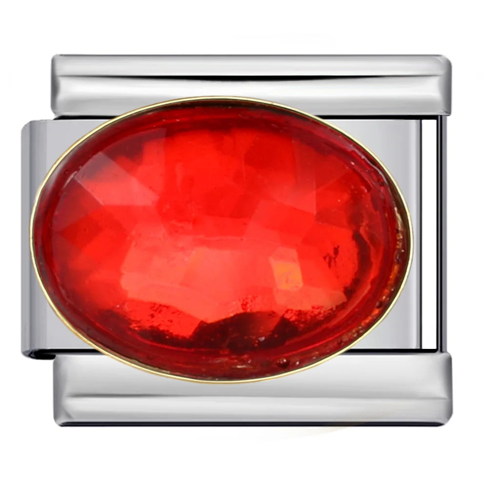 URING Fashion New Women Men Romantic Aesthetic CZ Stone Italian Charm 9mm Link Bracelet Stainless Steel Bracelet DIY Jewelry