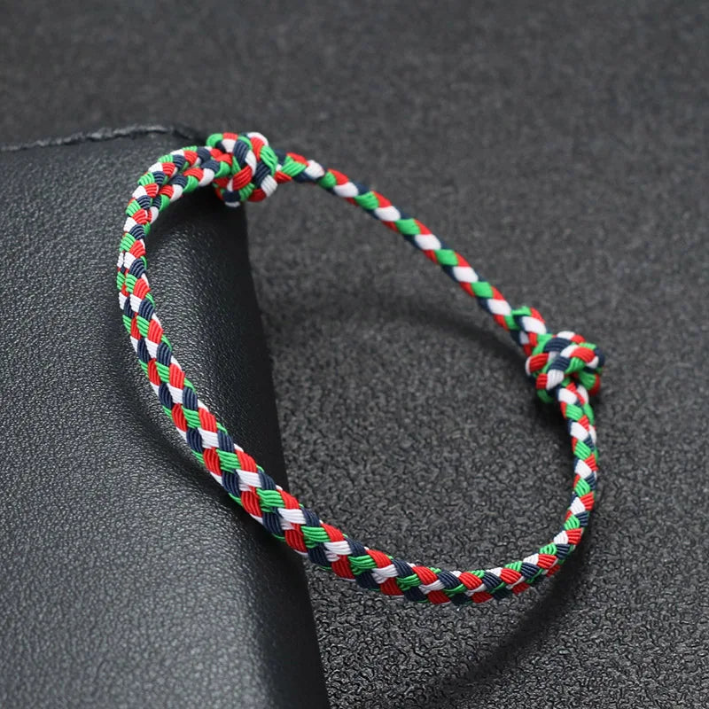 Nouveau bracelet de corde de Noël unisexe fait à la main avec nœud péruvien réglable, bracelet d'amitié, bracelet de survie en plein air, cadeau