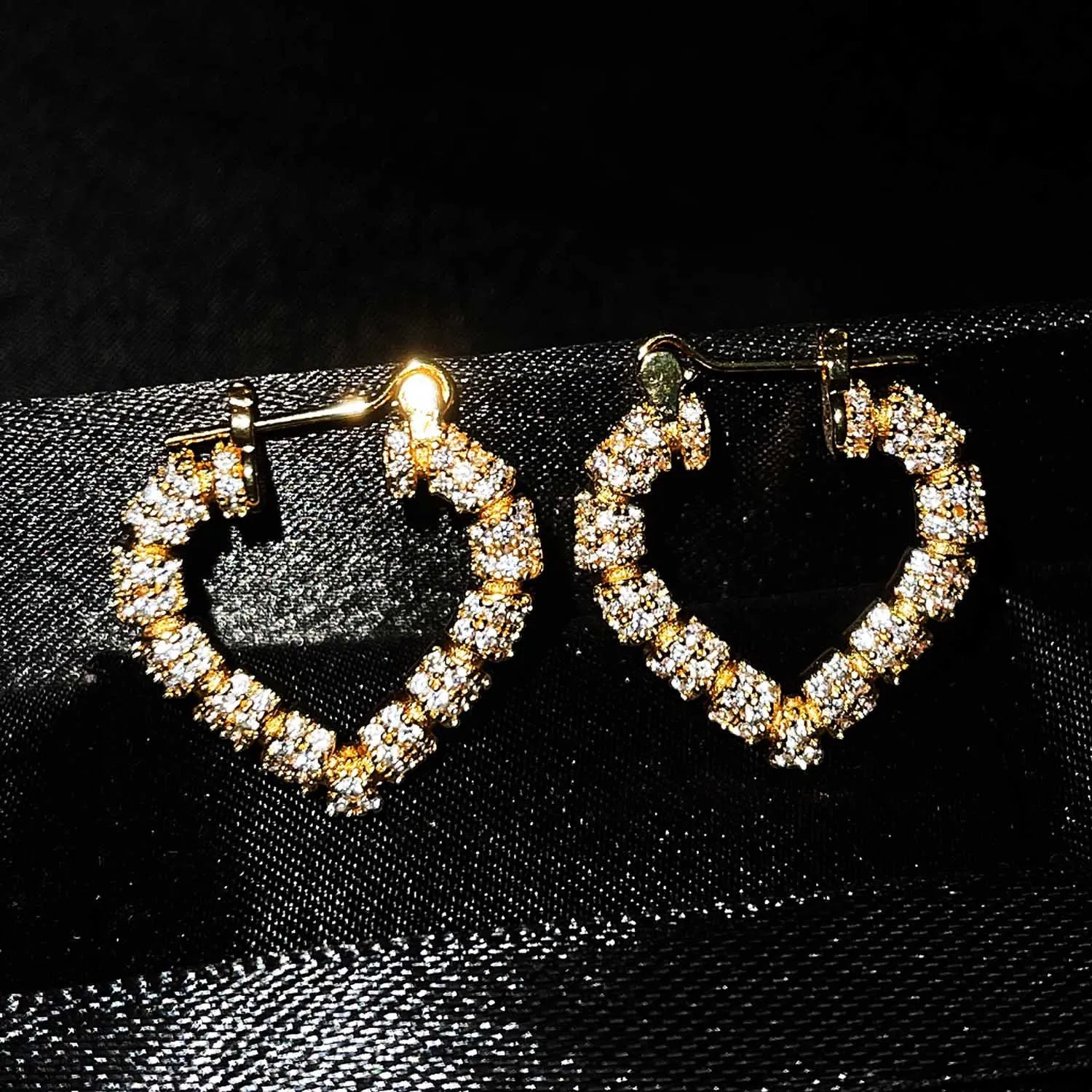 Real Gold Earrings for Women Heart Office/career Anniversary Fine Jewelry Earrings Gifts Aretes De Mujer