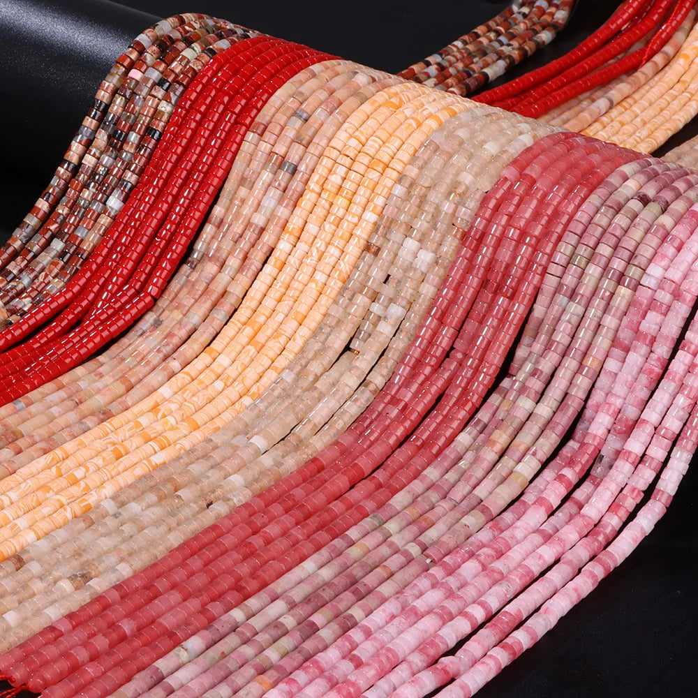 New Arrival Pink Stone Bead Natural Rose Quartzs Jades Jaspers Rondelle Shape Loose Beads For Jewelry Making Accessories 2x4mm