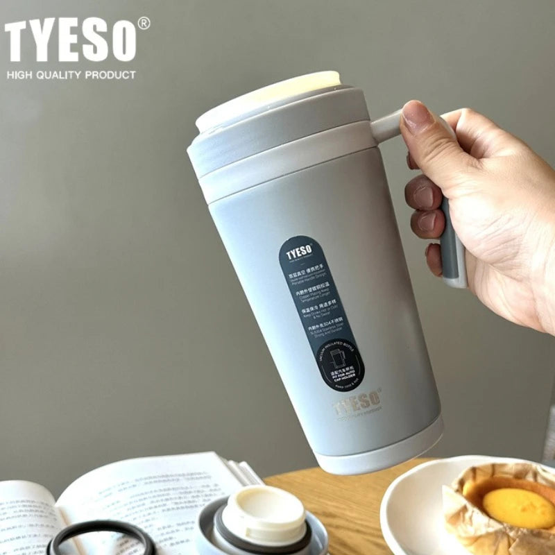 Tyeso Stainless Steel Insulation Cup coffee bottle Vacuum Insulation water bottle Office Home Thermal Mug With Handle 500ML