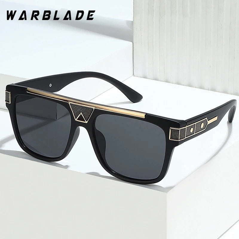 Nouvelle marque de luxe Design grandes montures lunettes de soleil Vintage Rivet Pilot pare-soleil miroir hommes femmes alliage carré extérieur nuances UV400