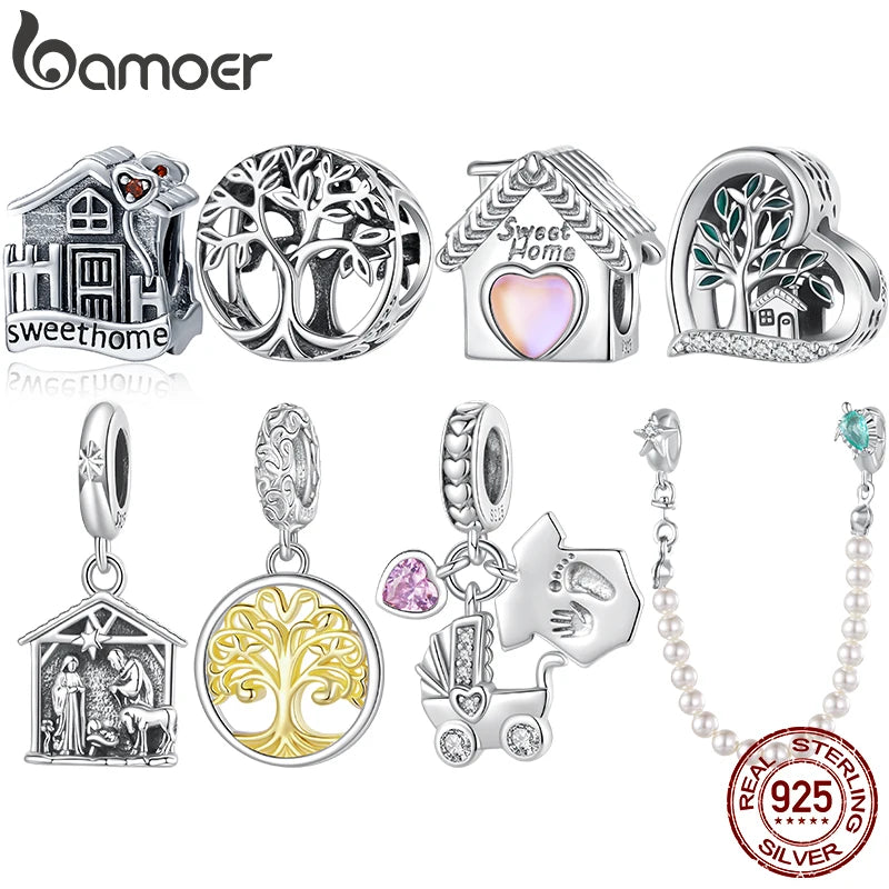 BAMOER Heilender lila Kristall Unendlichkeitsanhänger Sternenamazonit-Charm Auge des Horus Passend für Original-Armbänder DIY-Schmuckzubehör