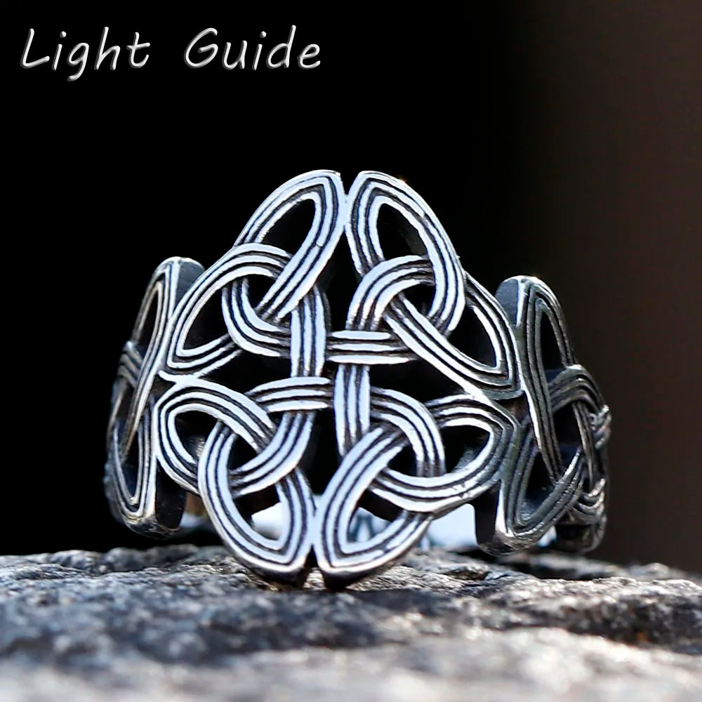 2024 New Pattern Stainless Steel Ring Wiccan Cross Celtics Knot Women Rings Witchcraft Good Luck Protection Amulet jewellery