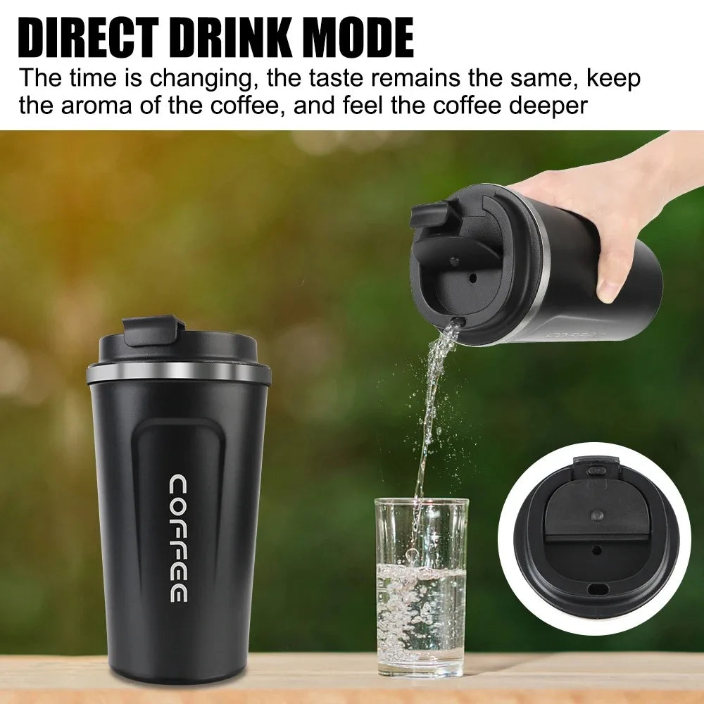 Coffee cup car thermos cup 380/510 ml leak-proof travel thermos cup tea and coffee double-layer stainless steel