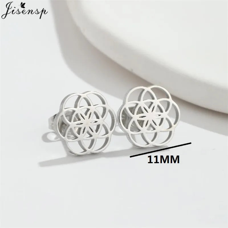 Mini Stainless Steel Earings Fashion Jewelry Cute Heart Music Leaf Bunny Sun Stud Earrings for Women Lion Ear Studs Pendientes