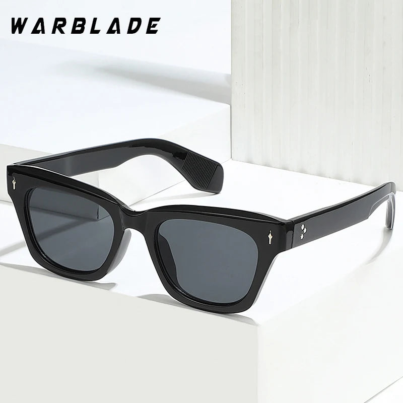 New Retro Square Men Rivets Sunglasses Shades Luxury Brand Design Fashion Cat Eye Women Sun Glasses Ladies Vintage Glasses UV400