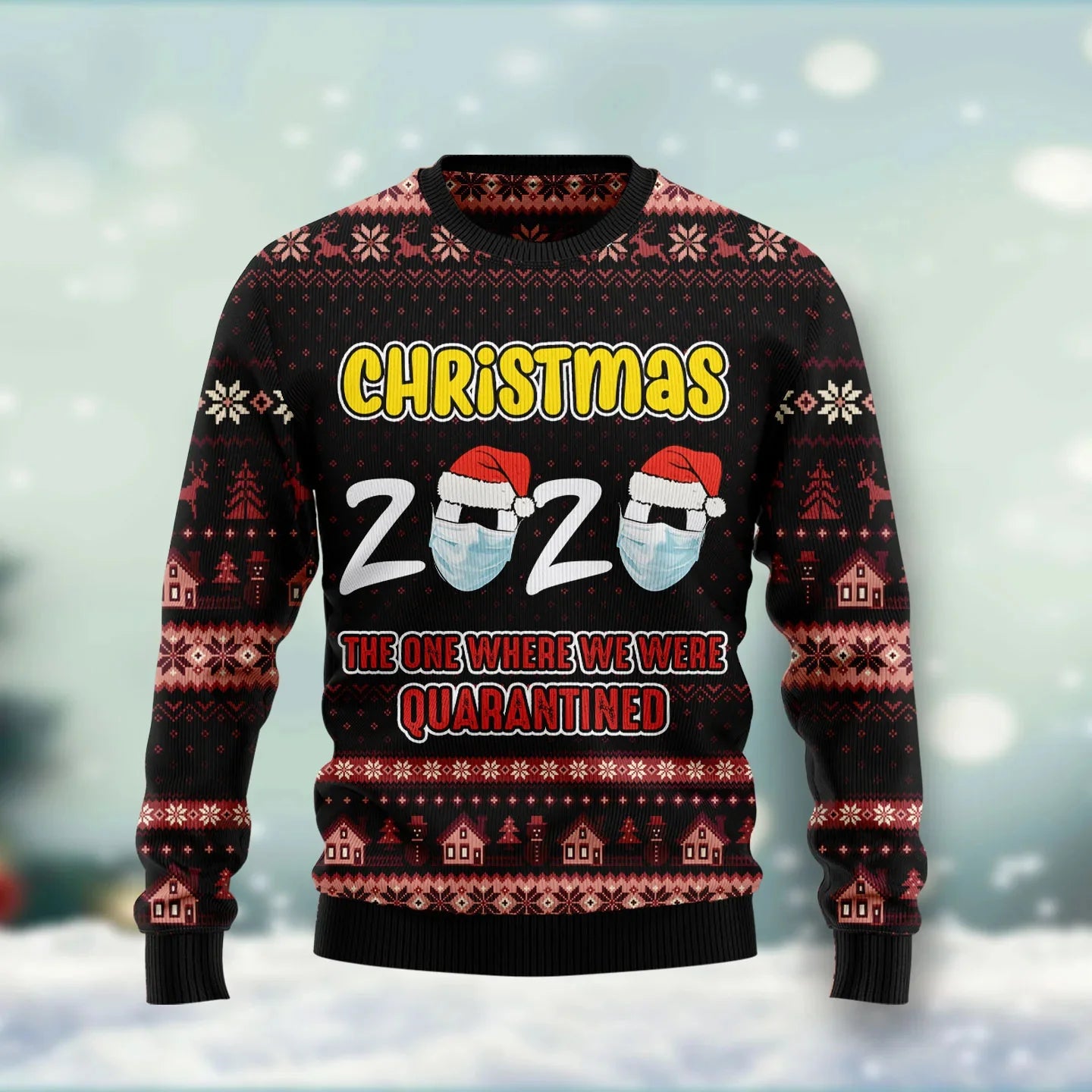 Merry Christmas Moose & Bear Pattern 3D Printed Men's Ugly Christmas Sweater Winter Unisex Casual Warm Knitwear Pullover MY52