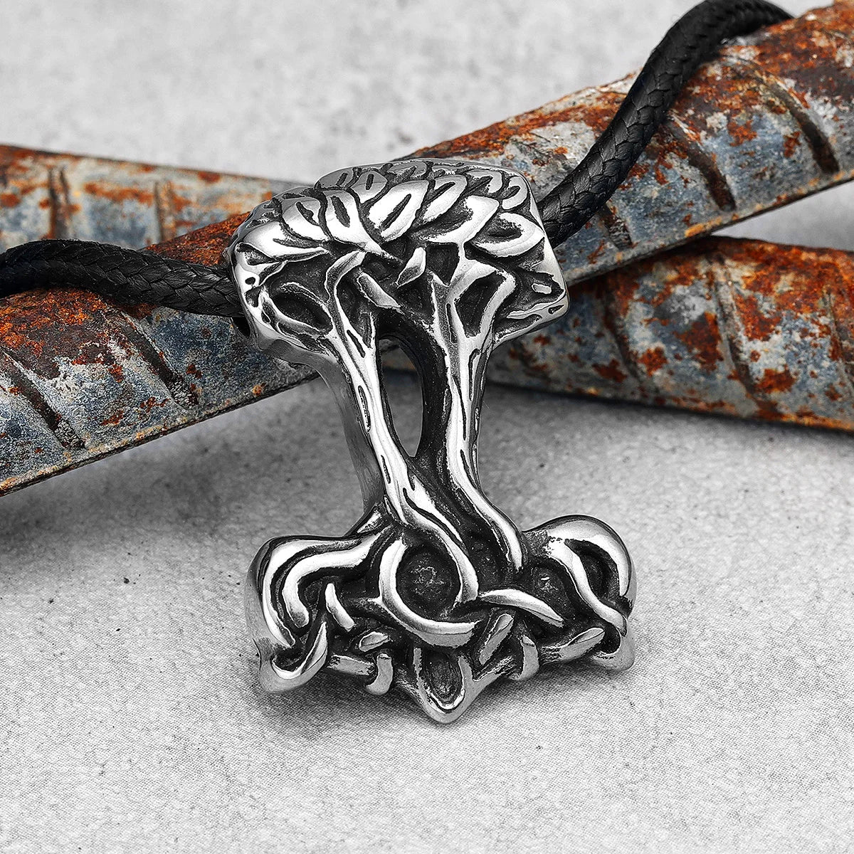 Viking Tree of Life Pendant Men Necklace Retro 316L Stainless Steel Nordic Chain Rock Rap for Friend Male Jewelry Gift Wholesale