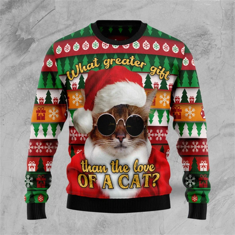 New Animal 3D Printed Ugly Christmas Sweater For Men Women Clothes Funny Cool Design Graphic Sweatshirts Casual Man Sweater Top