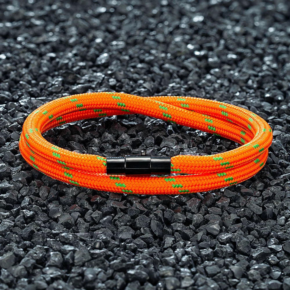 MKENDN Double Layer Paracord Bracelet for Men & Women - 316L Magnetic Clasp Survival Bracelet - Outdoor Emergency Jewelry Gift - Madeinsea©