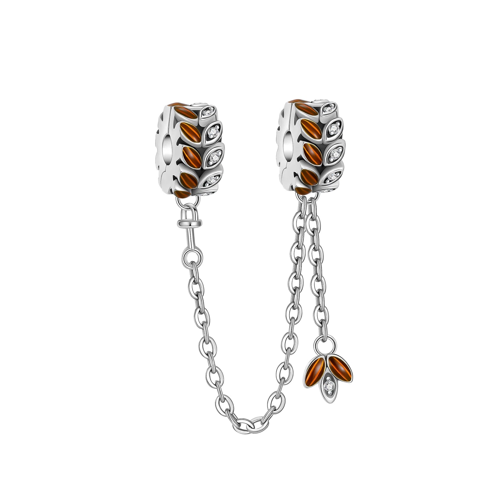 925 Sterling Silber Perle Dekorative Sicherheitskette Weizenähre Charm Fit Original Pandora Charms Armbänder Frauen DIY Schmuck Geschenk