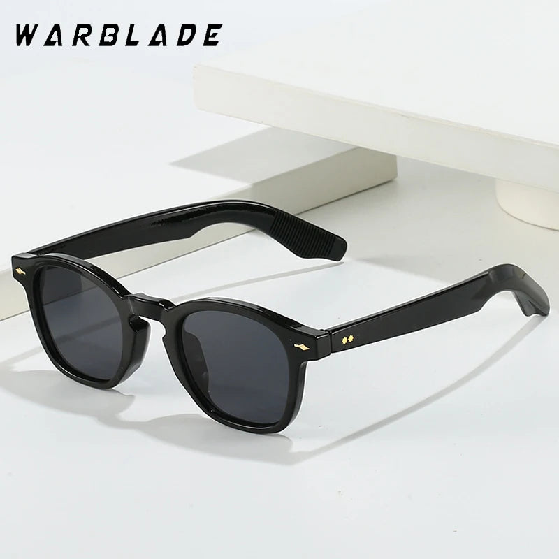 2025 Vintage-Mode Oval Sonnenbrille Frauen Männer Luxus Marke Design Retro Niet Gelb Blau Objektiv Quadrat Sonnenbrille Weibliche UV400