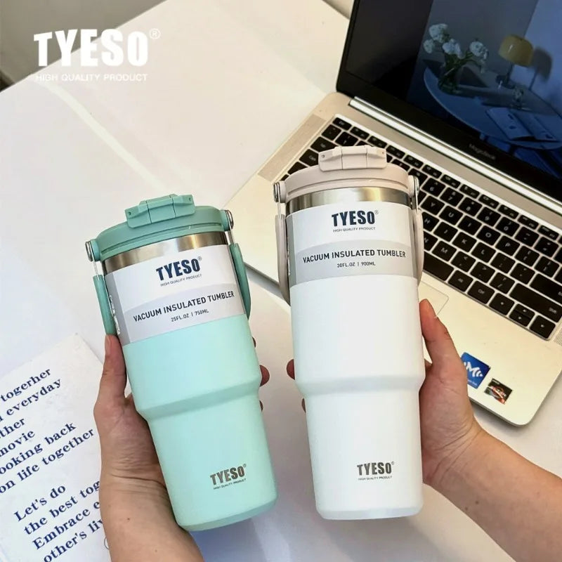 Tyeso Stainless Steel Coffee Cup Cold And Hot Double-layer Insulated Cup Tumbler Thermo Water Bottle Car Travel Mug Vacuum Cup - Madeinsea©