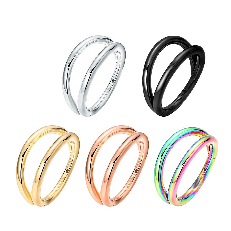 Double Hoops Stainless Steel Nose Ring