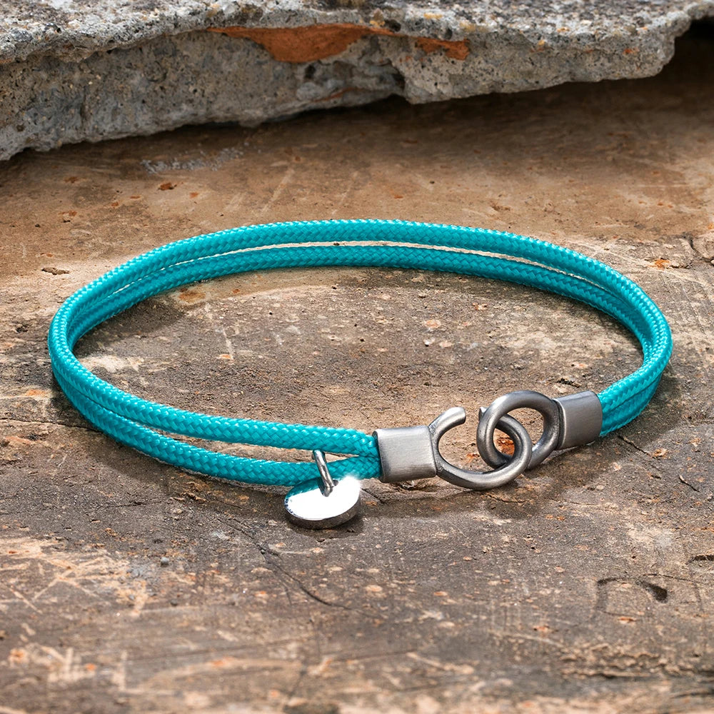 MKENDN Minimalist Style Custom Name Engrave Logo Id Bracelets Couple Handcuffs Cord Bracelet Menottes Bijoux Gifts