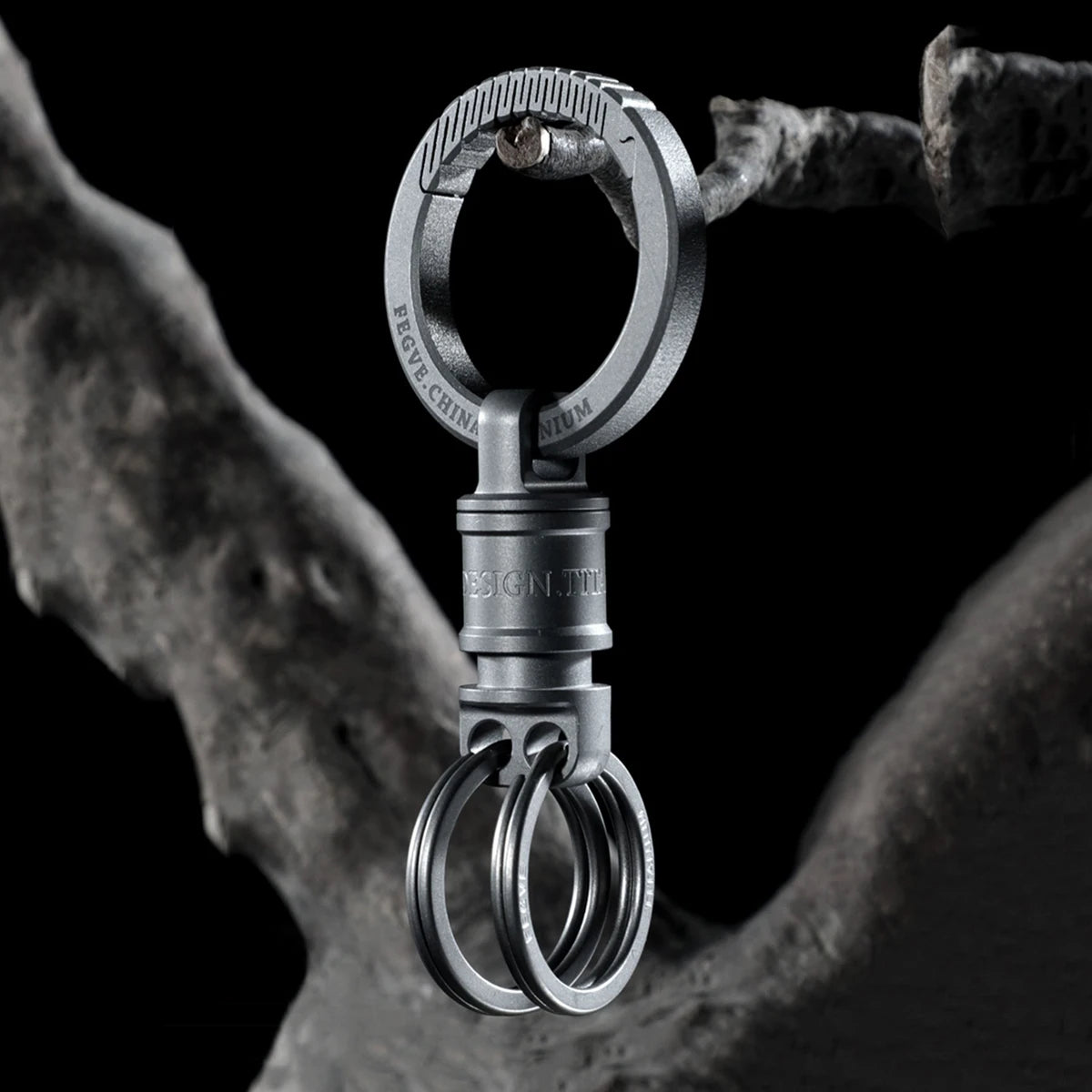 Porte-clés de luxe en titane pour homme, rotatif, porte-clés de voiture, connecteur, enfichable, léger, pour boucle à tirage rapide EDC, cadeau de Noël